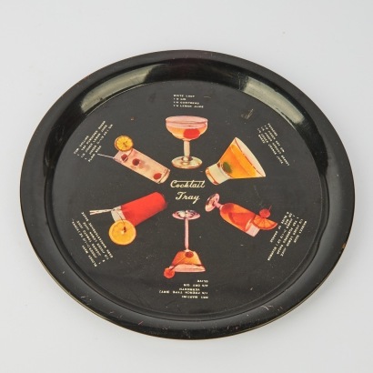 A Round Metal Cocktail Tray c.1960s