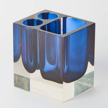 An Italian Lucite Sommerso Style Pen Holder c.1970s