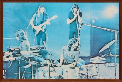 A Framed Poster of a Still From Pink FloydLive at Pompeii 1971