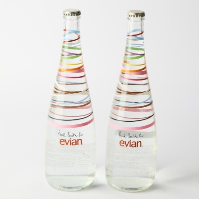 A Pair of Paul Smith x Evian Water Bottles