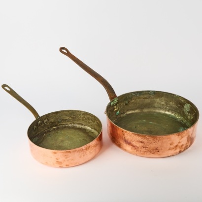 A Pair Of Mauviel Copper Saucepans, France