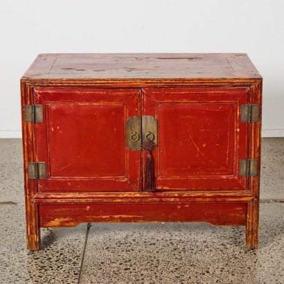 An Antique Chinese Red Lacquer Cabinet