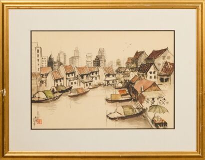 A Chinese Ink Painting of Landscape