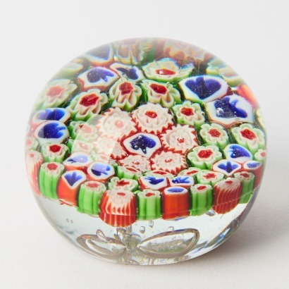 A Murano Art Glass Millefiori Paperweight