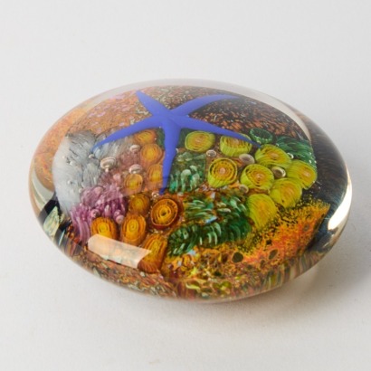 A Peter Raos Seascape Paperweight, circa 2007