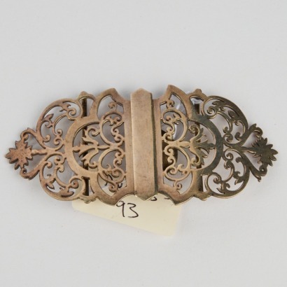 An Antique Sterling Silver Two Piece Belt Buckle