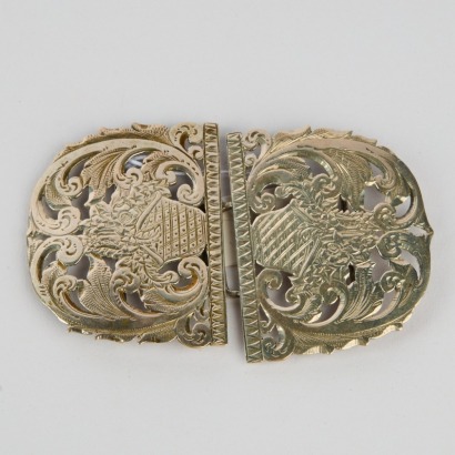 A Sterling Silver Two Piece Belt Buckle