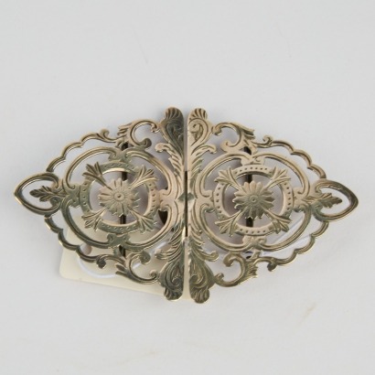 An Antique Sterling Silver Two Piece Belt Buckle