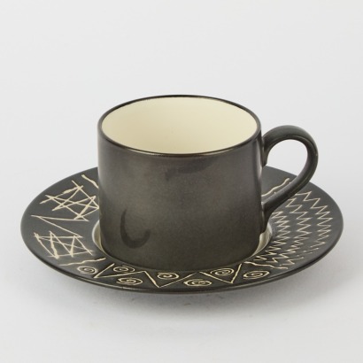 A Scraffito Coffee Cup & Saucer Set By Habitat