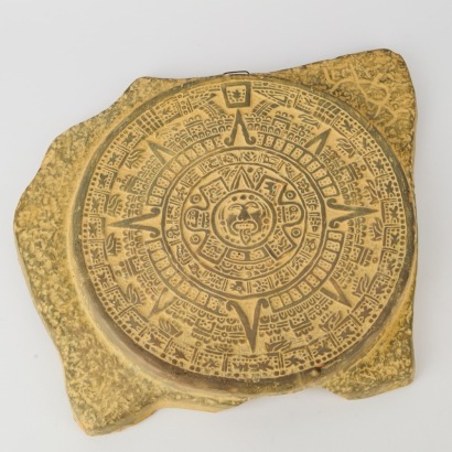 A Ceramic Wall Hung Aztec Calander
