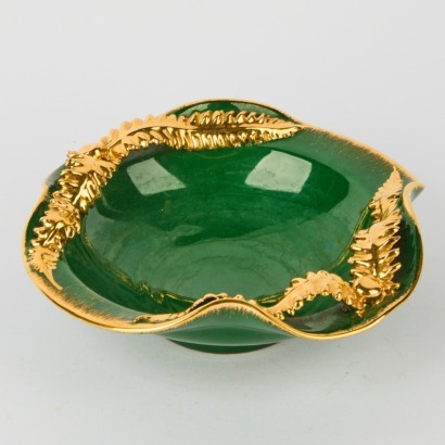 A Vintage Italian Gold & Green Bowl