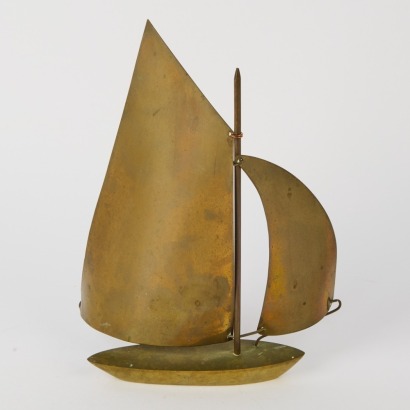 A Mid Century Brass Sailboat