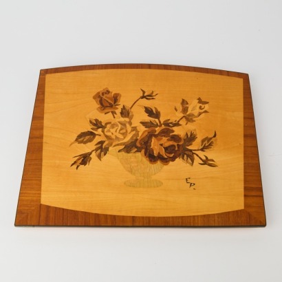 A Vintage Wooden Inlay Frame, Hand Signed