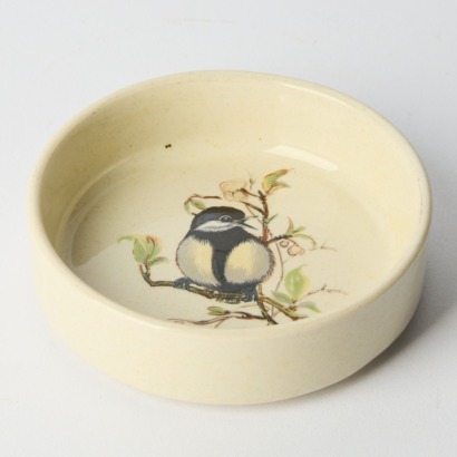 A Rare Crown Lynn 'Great Tit' Bird Decal Dish