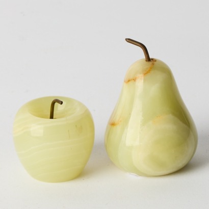 A Mid-century Italian Marble Apple and Pear