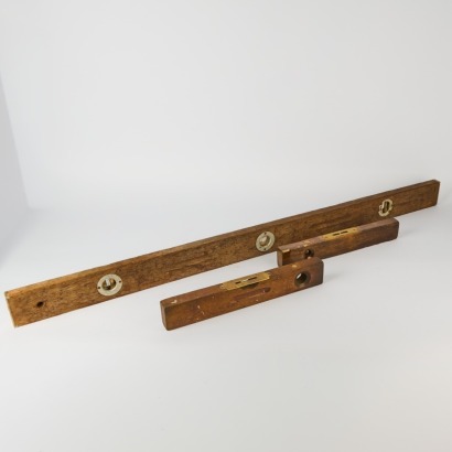 Three Antique Wooden Levels