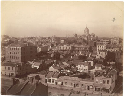 PHOTOGRAPHER UNKNOWN Melbourne: Stadtheil (sic) (Melbourne from Carlton Brewery Tower looking east)