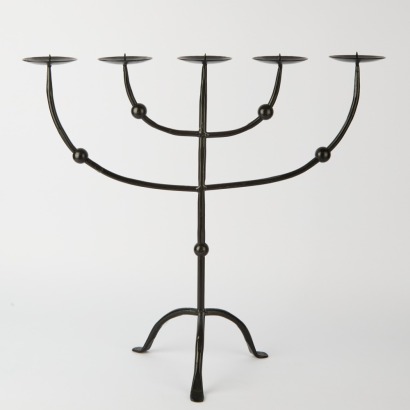 A Wrought Iron Candelabra
