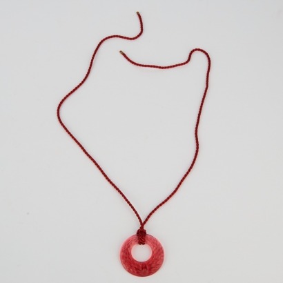 A Lalique Red Plumes Pendant