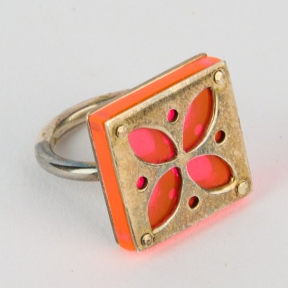 A Sterling Silver and Perspex Ring from Bijoux Gallery, 1998