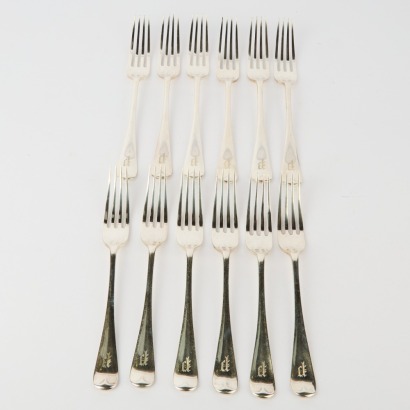 A Set of 12 Sterling Silver Forks