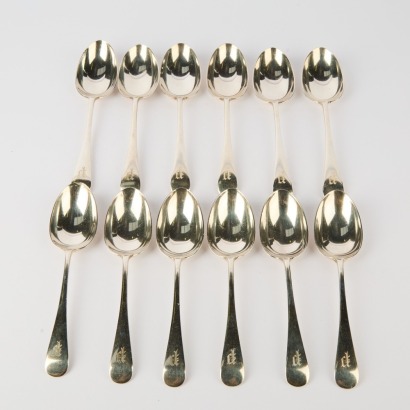 A Set of 12 Sterling Silver Spoons
