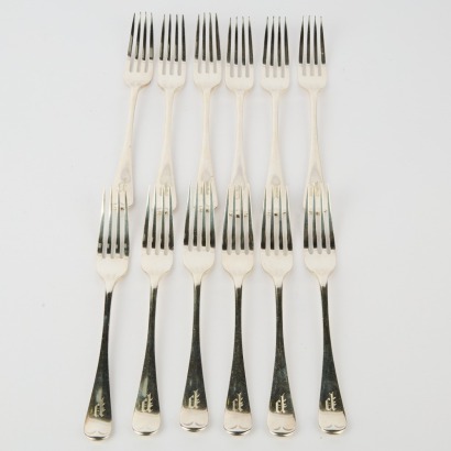 A Set of 12 Sterling Silver Forks