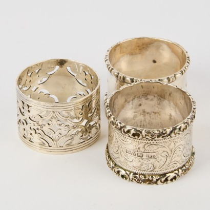 A Trio of Sterling Silver Napkin Rings