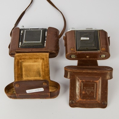 A Pair of Vintage Bellows Camera