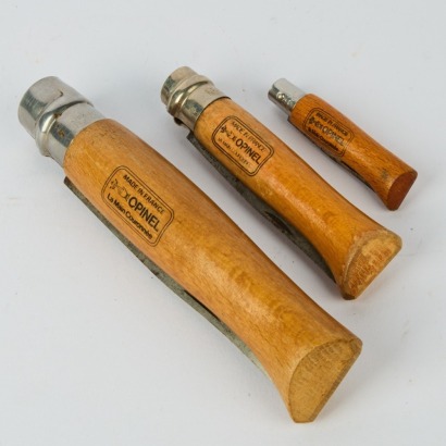 A Trio of Vintage Opinel Folding Knives, France
