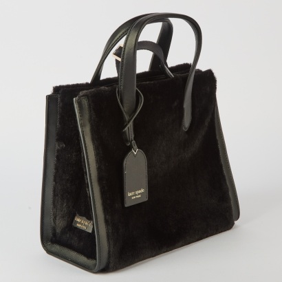 A Kate Spade Black Faux Fur Bag