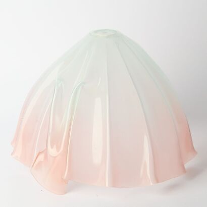 A Large 1920s Hand Blown Glass Handkerchief Pendant Shade