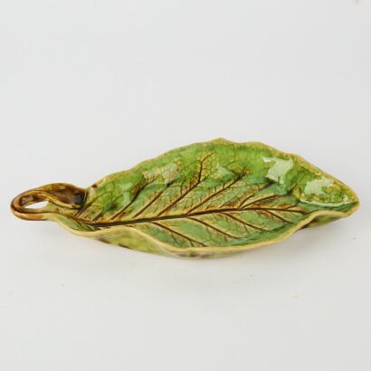 A Florence Molle Goodsell Stoneware Leaf Dish