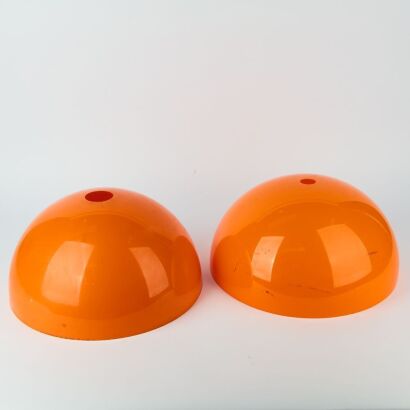 A Pair of Retro Orange Lamp Shades
