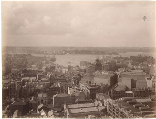 HENRY KING Sydney (Neu-Sud-Wales): Stadt und Hafen vom Thurm(sic) des Geuneralpostamtes gesehen (2) (Sydney from GPO Tower looking north #2)