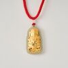 A Chinese Gold and Hetian Jade Buddha Pendant