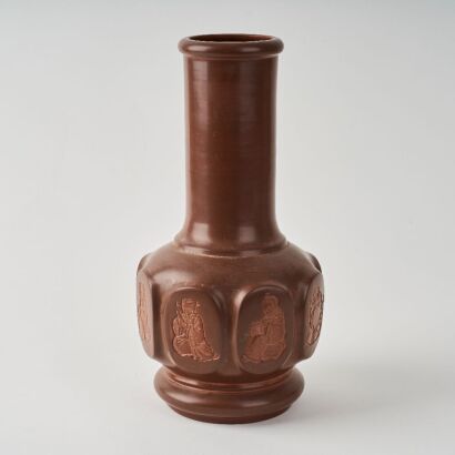A Chinese Mid-20th Century Yixing 'Eight Immortals' Vase
