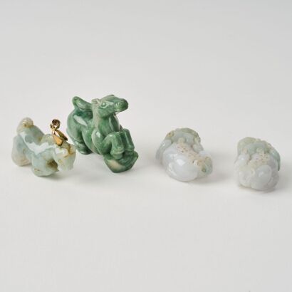 A Set of Two Pairs of Chinese Jade Pendants