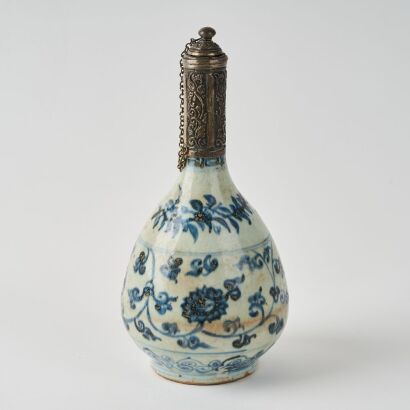 A Chinese Ming Dynasty Blue and White Bottle Vase