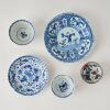 A Group of Five Chinese Kangxi Period Blue and White &lsquo;Fish and Figural&rsquo; Small Cups and Saucers - 2