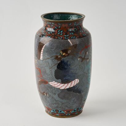 A Japanese Meiji Period Cloisonn&eacute; Enamel &lsquo;Dragon&rsquo; Vase