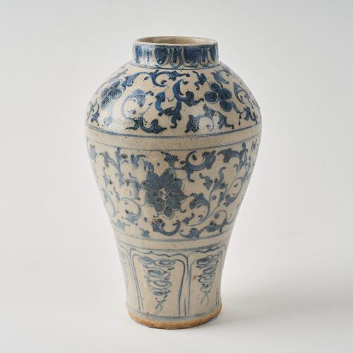 A Chinese Yuan Dynasty Blue and White Vase