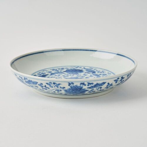 A Chinese Qing Dynasty Blue and White Dish