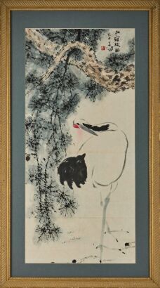A Chinese Painting of Cranes (Yang Shanshen Mark)