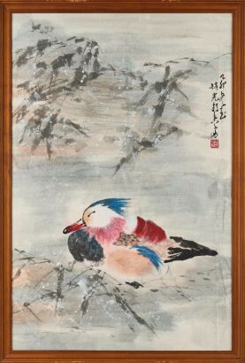 A Chinese Painting of Mandarin Ducks (Zhao Shiguang Mark)