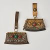 A Pair Of Tibetan Qing Dynasty (19th Century) Copper And Silver Alloy Pouches