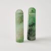A Pair Of Chinese Qing Dynasty Jadeite Hat Finials