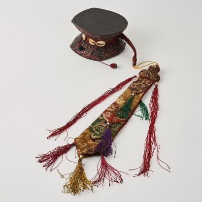 A Chinese Tibetan Early 20th Century Damaru Drum