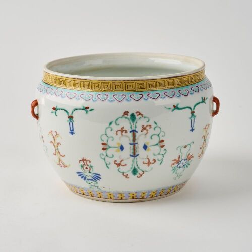 A Chinese Qing Dynasty Famille-rose 'Auspicious' Jar