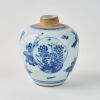 A Chinese Mid-Qing Dynasty Blue and White Small 'Hundred Antiques' Jar